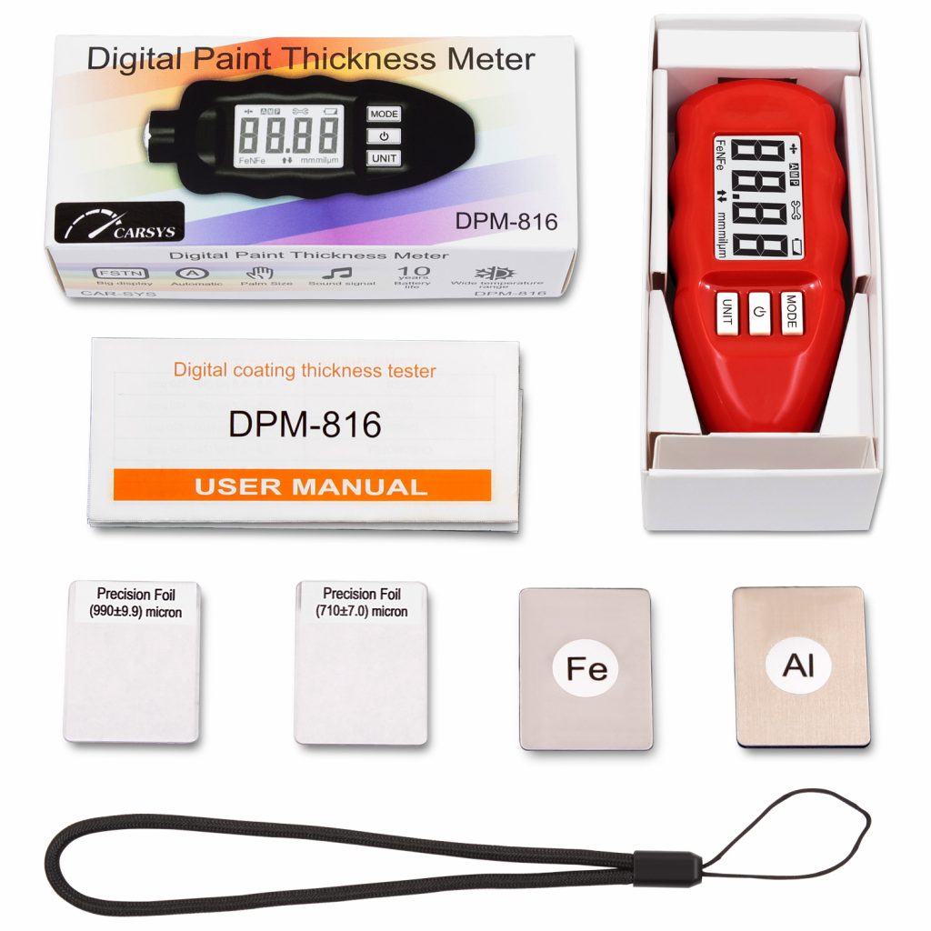 Digital Car Paint Coating Thickness Gauge Probe Tester Meter Battery Operated 